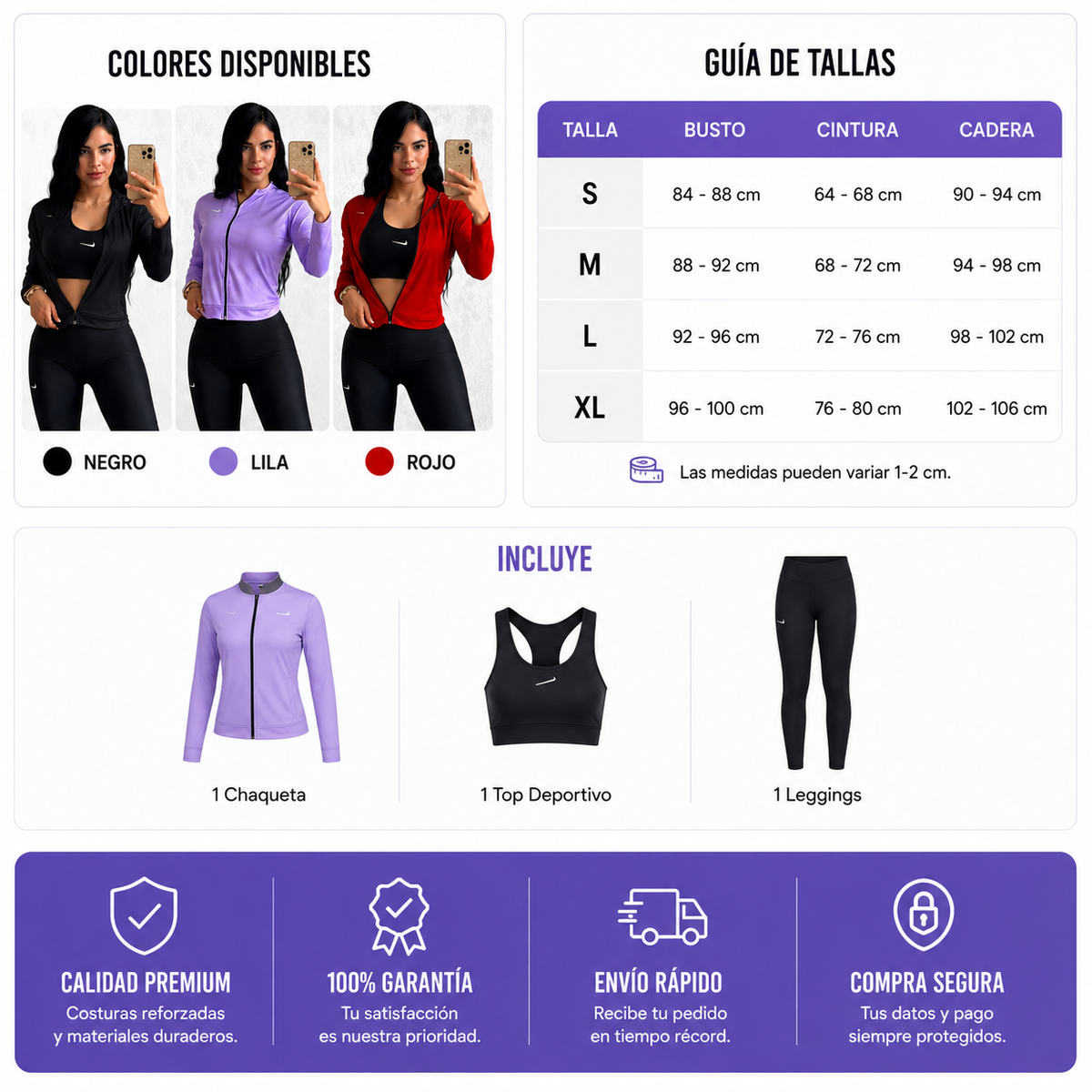 Conjunto Active Flex — 3 Piezas