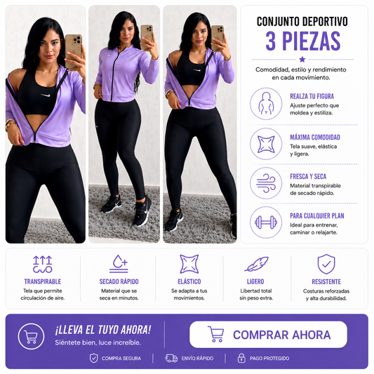 Conjunto Active Flex — 3 Piezas
